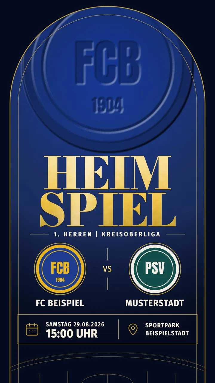 Design Bogen in den Farben des FC Beispiel 1904